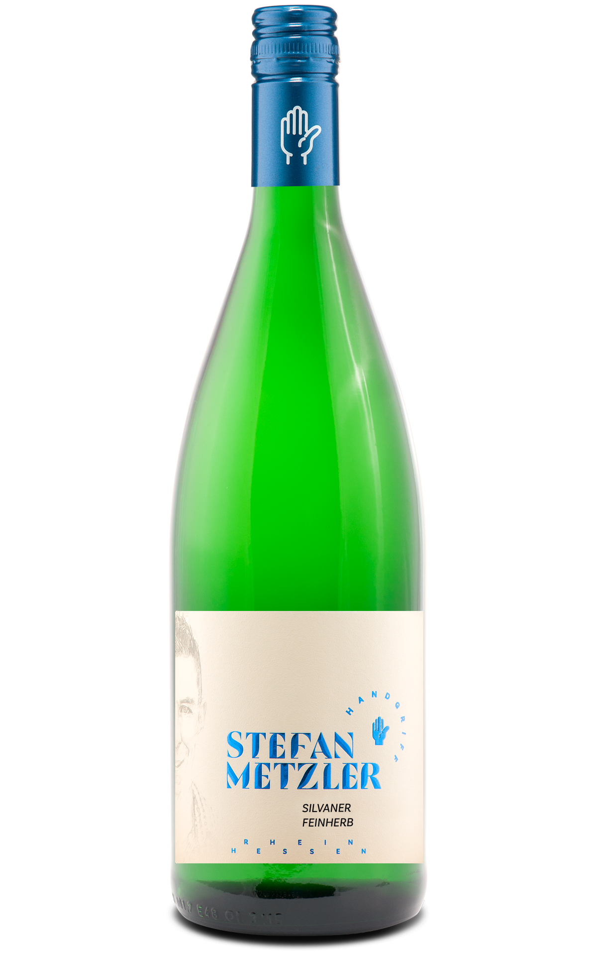 Flasche Silvaner feinherb aus der Weinlinie Handgriff von Stefan Metzler