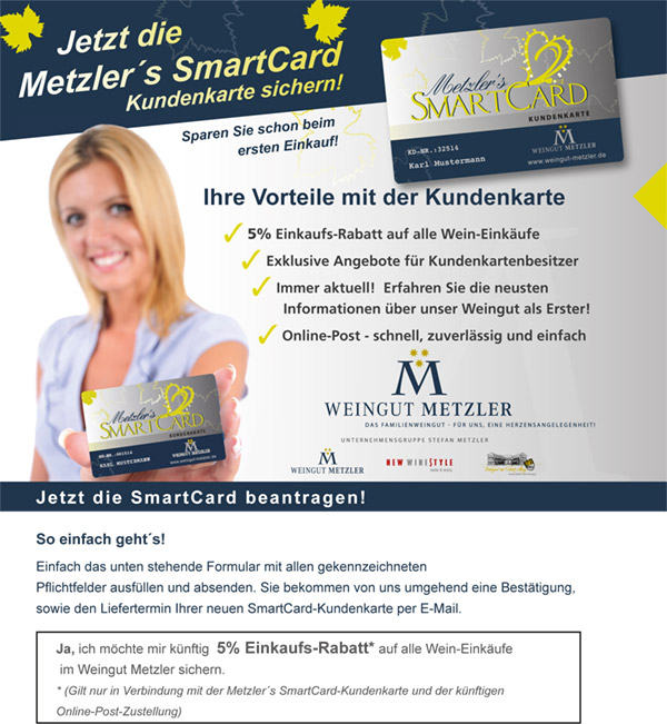Jetzt die Metzler's Smart Card sichern!