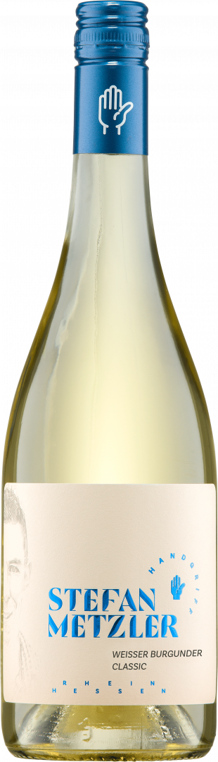 Flasche Weißer Burgunder Classic 2025 vom Weingut Metzler, Rheinhessen