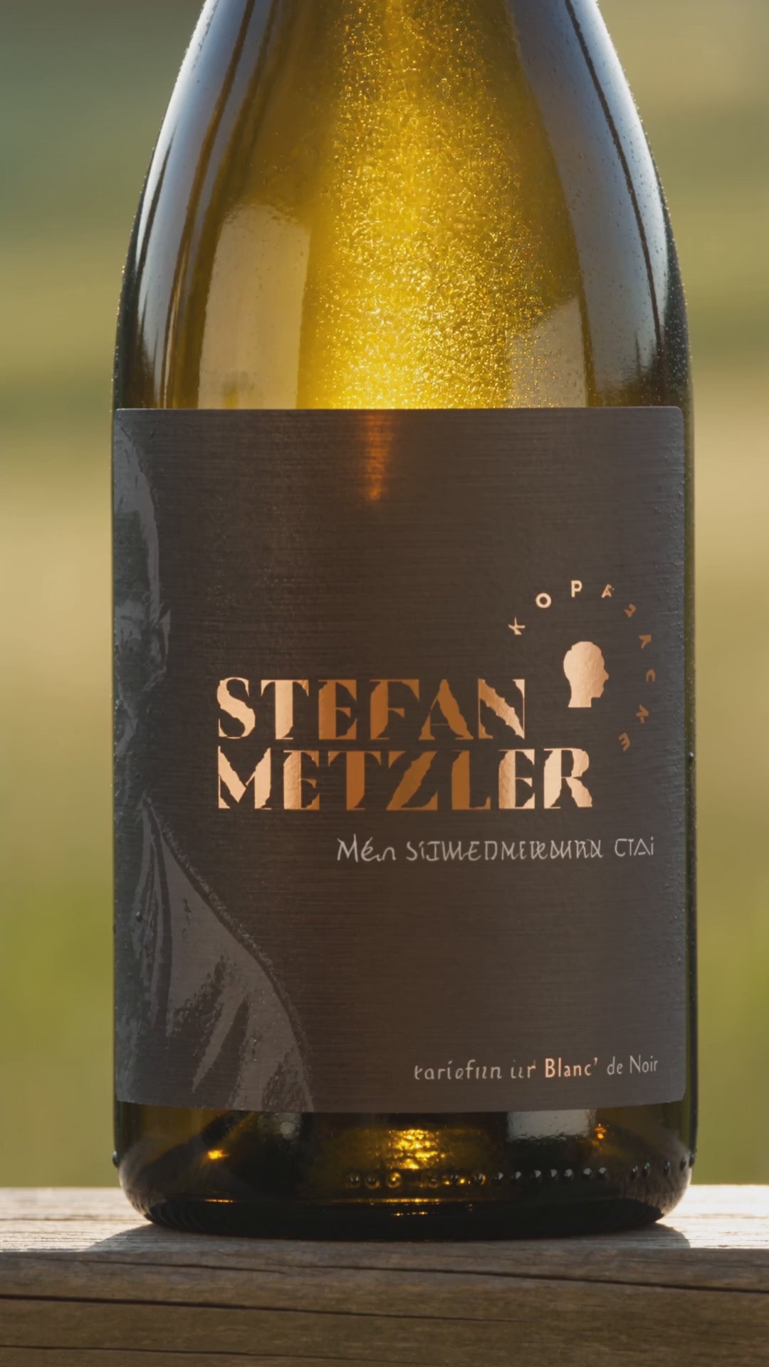 Kamerafahrt um die Flasche Mein Sonnenschein Blanc de Noir